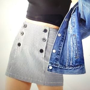 Urban Outfitters 100% Cotton Sailorette Striped Mini Skirt, Size Medium